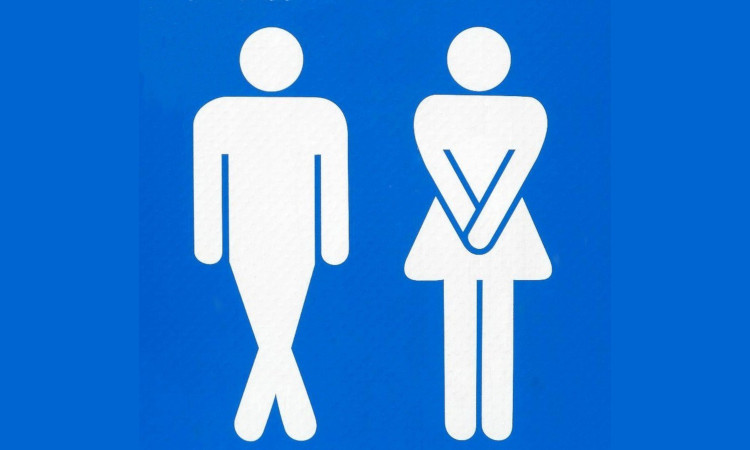 Grafismos de homem e mulher em branco sobre fundo azul a representar como se pega clamídia.