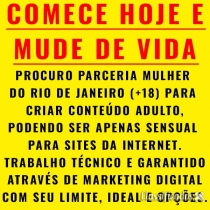 Procuro parceira com mulher +18 para criar conteúdo adulto